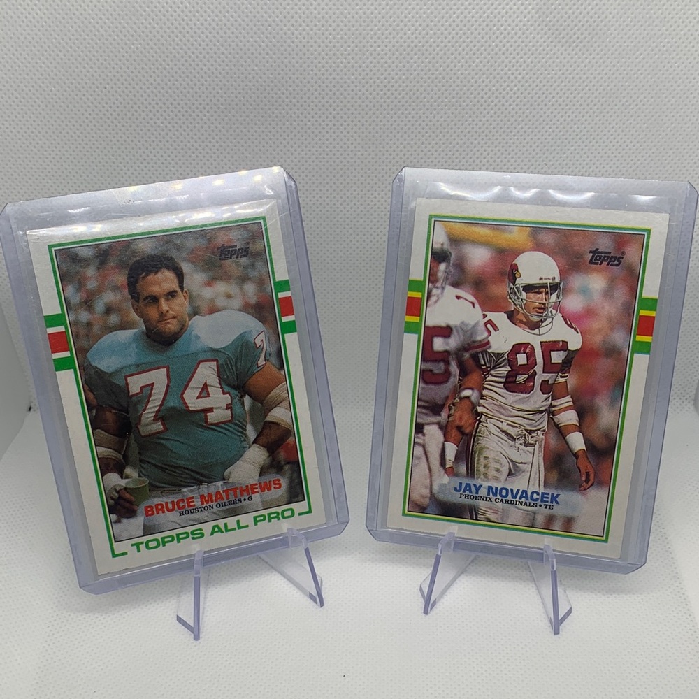 Bruce Matthews & Jay Novacek 1989 Topps Rookie Cards Perfect Titans Cardinals!!